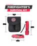 Survival Knife and Flashlight Set - Red Finish - Firefighter - LED